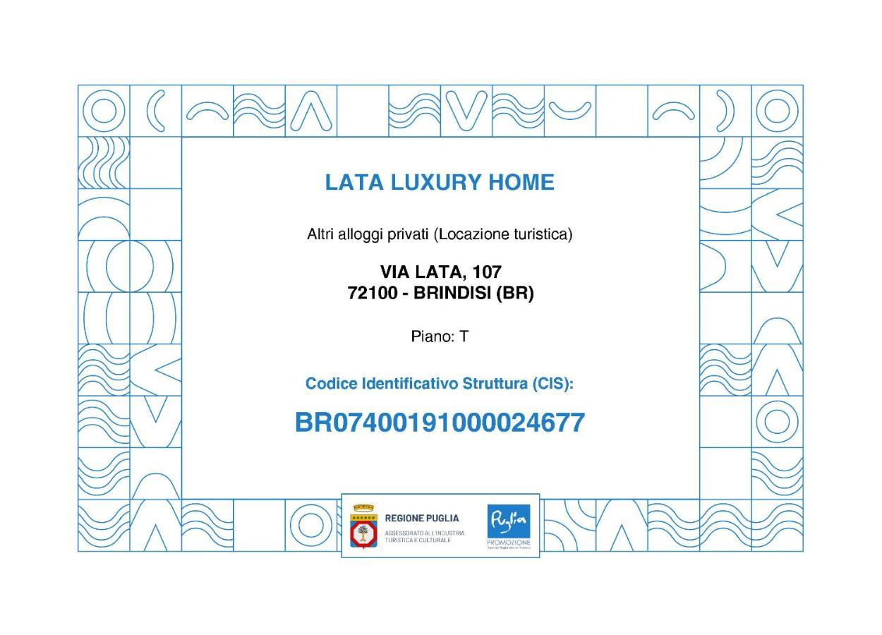 Lata Luxury Home Casa Vacanze Brindisi Eksteriør bilde